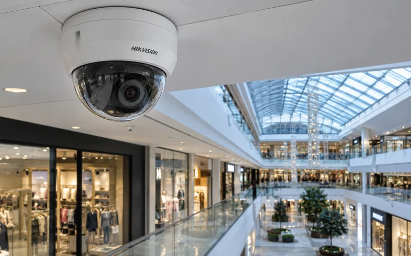 Купольная камера Hikvision в торговом центре — обзор витрин